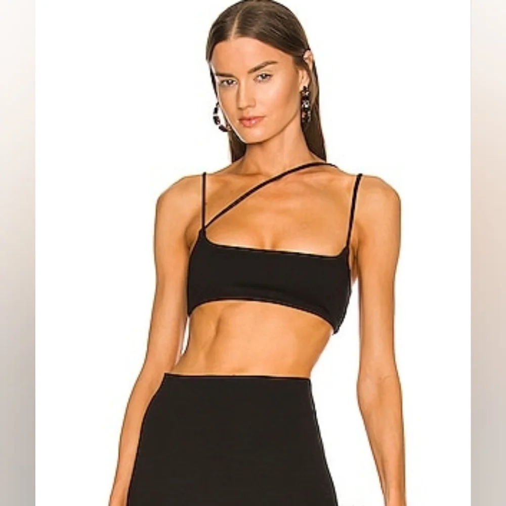 MICHAEL COSTELLOAmira Crop Top In Black - Picture 1 of 13